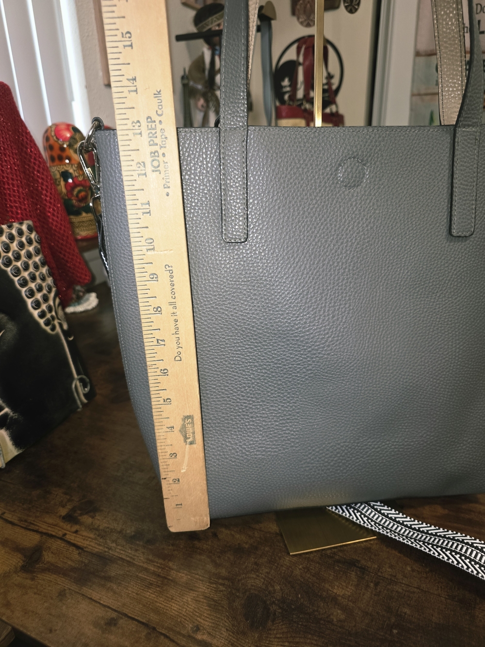 Gray Doggy Tote Bag with Removable Strap and Cute Patch Accents - Picture 7 of 8